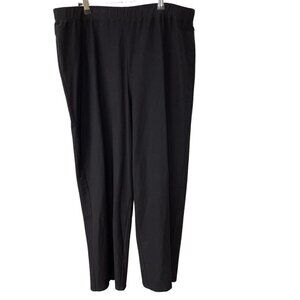 EILEEN FISHER STRETCH PONTE SLIM PANTS PULL ON  BLACK VISCOSE SZ 1X